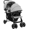 Image de vidaXL - Tweelingkinderwagen - tandem - staal - rood