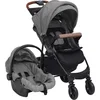 Image de vidaXL - Kinderwagen - 3-in-1 - staal - lichtgrijs