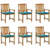 Image de vidaXL - Tuinstoelen - 6 - st - met - kussens - massief - acaciahout