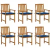 Image de vidaXL - Tuinstoelen - 6 - st - met - kussens - massief - acaciahout