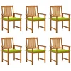 Image de vidaXL - Tuinstoelen - 6 - st - met - kussens - massief - acaciahout