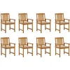 Image de vidaXL - Tuinstoelen - 8 - st - met - kussens - massief - acaciahout