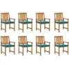 Image de vidaXL - Tuinstoelen - 8 - st - met - kussens - massief - acaciahout