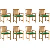 Image de vidaXL - Tuinstoelen - 8 - st - met - kussens - massief - acaciahout
