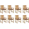 Image de vidaXL - Tuinstoelen - 8 - st - met - kussens - massief - acaciahout