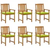 Image de vidaXL - Tuinstoelen - 8 - st - met - kussens - massief - acaciahout