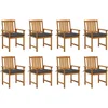 Image de vidaXL - Tuinstoelen - 8 - st - met - kussens - massief - acaciahout