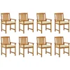 Image de vidaXL - Tuinstoelen - 8 - st - met - kussens - massief - acaciahout
