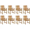 Image de vidaXL - Tuinstoelen - 8 - st - met - kussens - massief - acaciahout