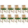 Image de vidaXL - Tuinstoelen - 8 - st - met - kussens - massief - acaciahout