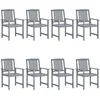 Image de vidaXL - Tuinstoelen - 8 - st - massief - acaciahout - grijs