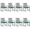 Image de vidaXL - Tuinstoelen - 8 - st - met - kussens - massief - acaciahout - grijs