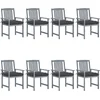Image de vidaXL - Tuinstoelen - 8 - st - met - kussens - massief - acaciahout - grijs