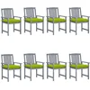 Image de vidaXL - Tuinstoelen - 8 - st - met - kussens - massief - acaciahout - grijs