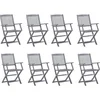 Image de vidaXL - Tuinstoelen - 8 - st - inklapbaar - massief - acaciahout