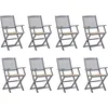 Image de vidaXL - Tuinstoelen - 8 - st - inklapbaar - met - kussens - massief - acaciahout