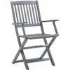 Image de vidaXL - Tuinstoelen - 8 - st - inklapbaar - met - kussens - massief - acaciahout