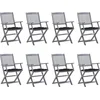 Image de vidaXL - Tuinstoelen - 8 - st - inklapbaar - met - kussens - massief - acaciahout