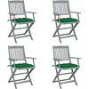Image de vidaXL - Tuinstoelen - 8 - st - inklapbaar - met - kussens - massief - acaciahout