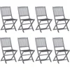 Image de vidaXL - Inklapbare - stoelen - 8 - st - met - kussens - massief - acaciahout