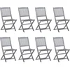 Image de vidaXL - Tuinstoelen - 8 - st - inklapbaar - met - kussens - massief - acaciahout