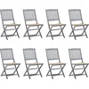Image de vidaXL - Tuinstoelen - 8 - st - inklapbaar - met - kussens - massief - acaciahout