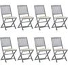Image de vidaXL - Tuinstoelen - 8 - st - inklapbaar - met - kussens - massief - acaciahout