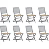 Image de vidaXL - Tuinstoelen - 8 - st - inklapbaar - met - kussens - massief - acaciahout