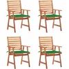 Image de vidaXL - Tuinstoelen - 4 - st - met - kussens - massief - acaciahout