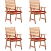 Image de vidaXL - Tuinstoelen - 4 - st - met - kussens - massief - acaciahout