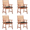 Image de vidaXL - Tuinstoelen - 4 - st - met - kussens - massief - acaciahout