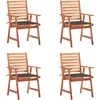 Image de vidaXL - Tuinstoelen - 4 - st - met - kussens - massief - acaciahout