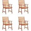 Image de vidaXL - Tuinstoelen - 4 - st - met - kussens - massief - acaciahout
