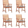Image de vidaXL - Tuinstoelen - 4 - st - met - kussens - massief - acaciahout