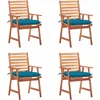 Image de vidaXL - Tuinstoelen - 4 - st - met - kussens - massief - acaciahout