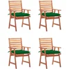 Image de vidaXL - Tuinstoelen - 4 - st - met - kussens - massief - acaciahout