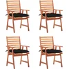 Image de vidaXL - Tuinstoelen - 4 - st - met - kussens - massief - acaciahout