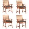 Image de vidaXL - Tuinstoelen - 4 - st - met - kussens - massief - acaciahout