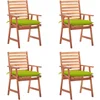 Image de vidaXL - Tuinstoelen - 4 - st - met - kussens - massief - acaciahout