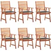 Image de vidaXL - Tuinstoelen - 6 - st - met - kussens - massief - acaciahout