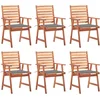 Image de vidaXL - Tuinstoelen - 6 - st - met - kussens - massief - acaciahout