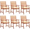Image de vidaXL - Tuinstoelen - 6 - st - met - kussens - massief - acaciahout