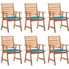 Image de vidaXL - Tuinstoelen - 6 - st - met - kussens - massief - acaciahout