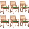 Image de vidaXL - Tuinstoelen - 6 - st - met - kussens - massief - acaciahout