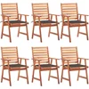 Image de vidaXL - Tuinstoelen - 6 - st - met - kussens - massief - acaciahout