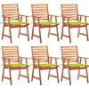 Image de vidaXL - Tuinstoelen - 6 - st - met - kussens - massief - acaciahout