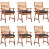 Image de vidaXL - Tuinstoelen - 6 - st - met - kussens - massief - acaciahout