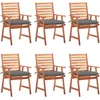 Image de vidaXL - Tuinstoelen - 6 - st - met - kussens - massief - acaciahout