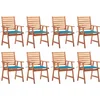 Image de vidaXL - Tuinstoelen - 8 - st - met - kussens - massief - acaciahout