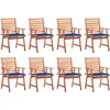 Image de vidaXL - Tuinstoelen - 8 - st - met - kussens - massief - acaciahout